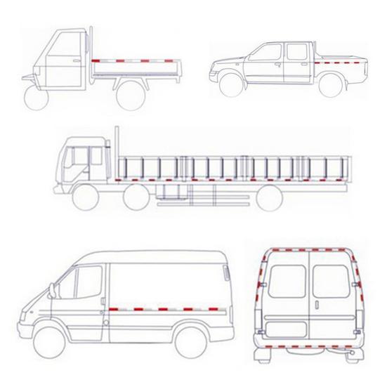 10Pcs Car Truck Reflective Sticker Night Driving Safety Red White Warning Strip KTY