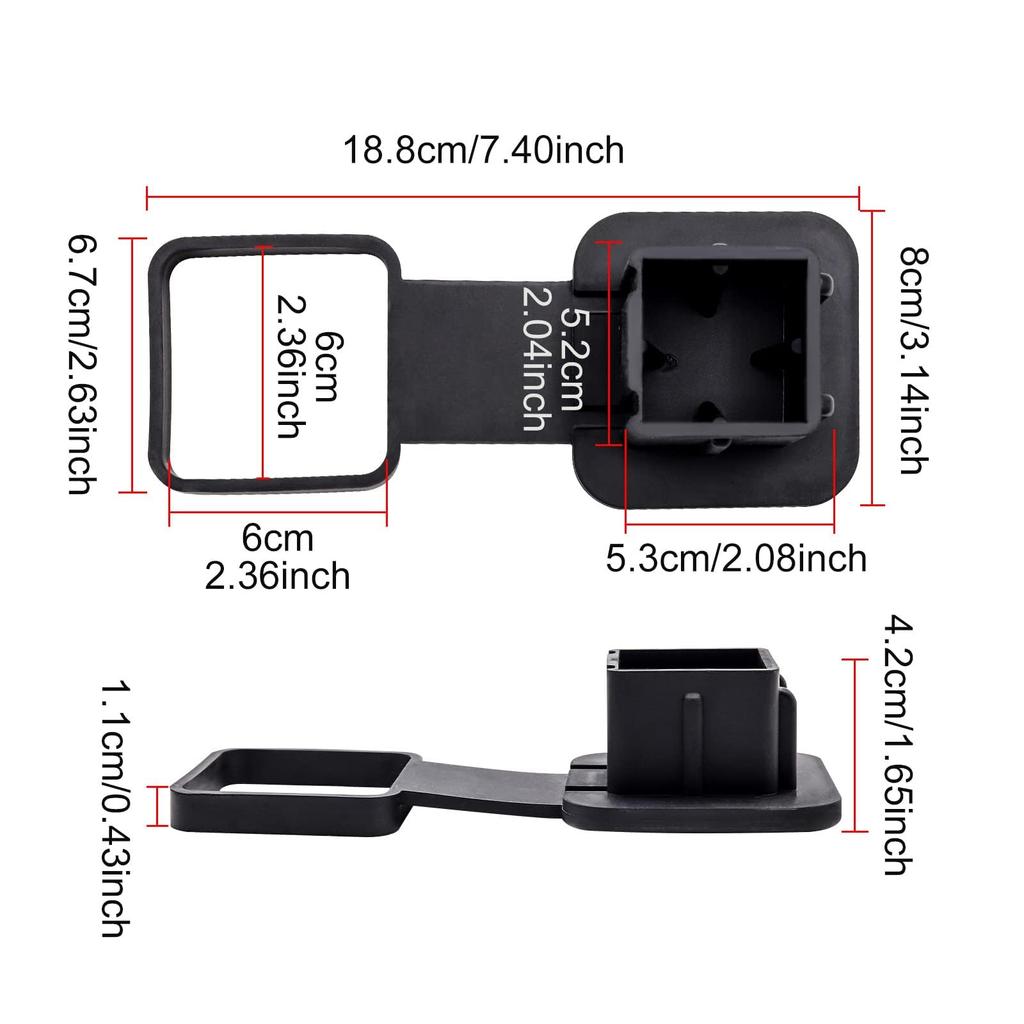 Aoling Hitch Cover, Rubber Trailer Towing Hitch Member Cover, Shedding Prevention, Hitch Cap, Square