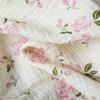 135x50CM Pink Rose Flower Printed Pure Cotton Double-layer Crepe Fabric For Kids Clothes, Household Cloth DIY Fabric YHTJ0137