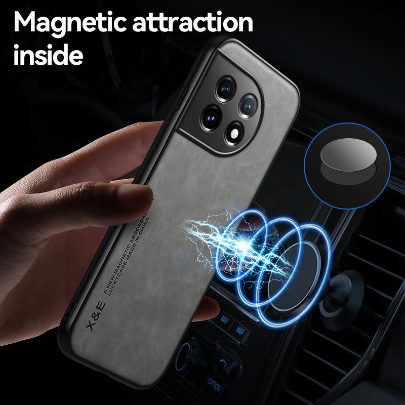 Funda For OnePlus 11 5G Case Car Magnetic Holder Leather Phone Cover For One Plus 11 OnePlus11 Противоударный силиконовый защитный чехол