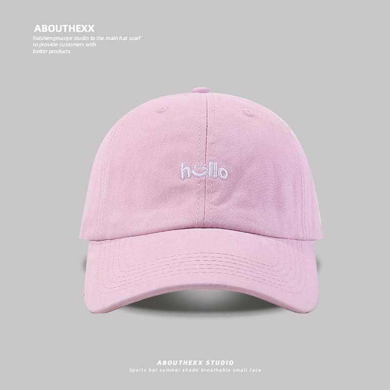 Hello Embroidered Baseball Cap For Girls Spring Summer Sun Protection Cotton Female Hat
