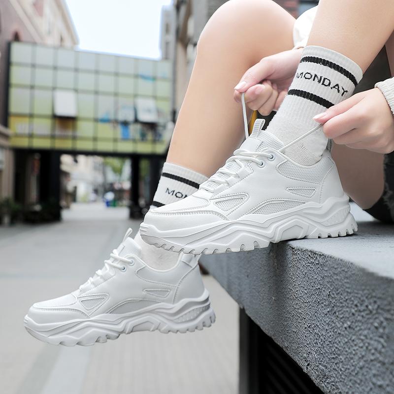 Women’s Black Running Sneakers Casual Sport Shoes White Walking Jogging Shoes Over Sized
