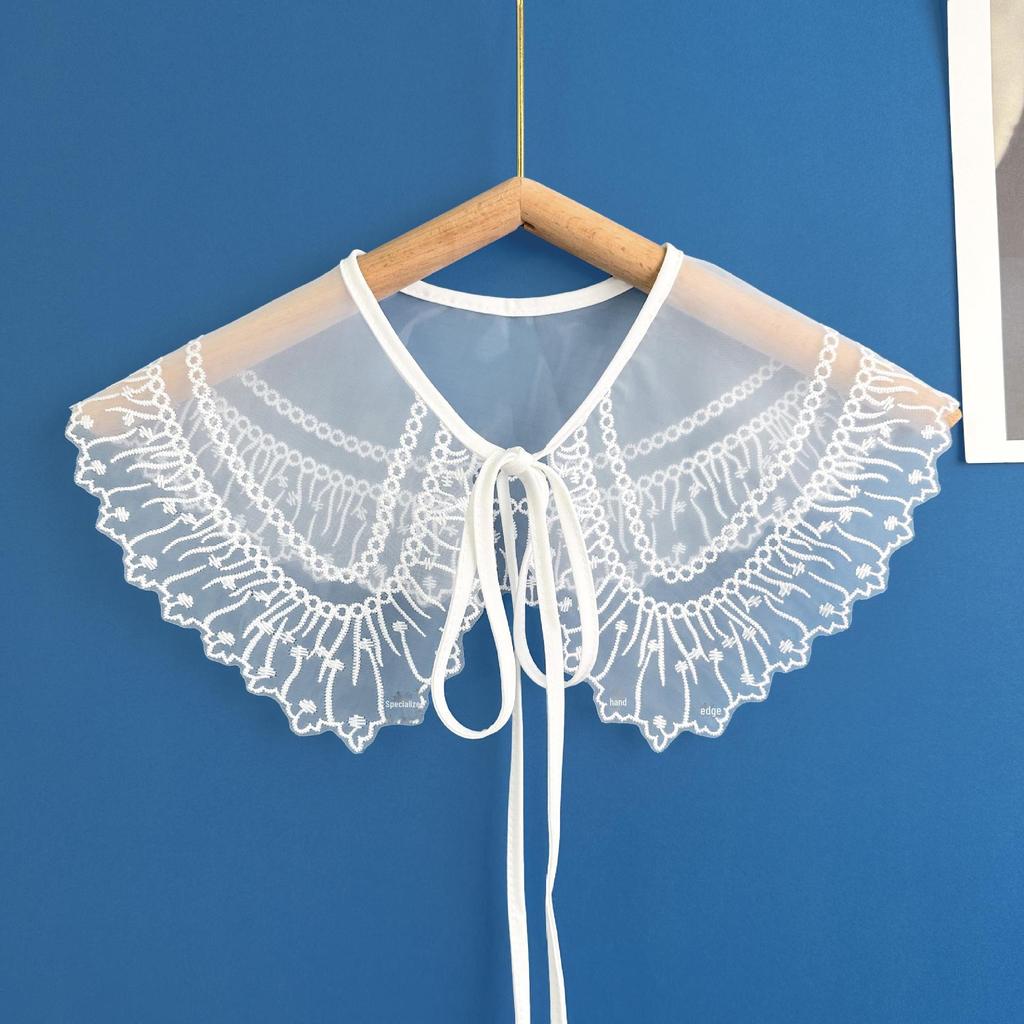 2023 Двухслойная вышитая юбка из органзы с воротником-шалью для верхней одежды на все сезоны