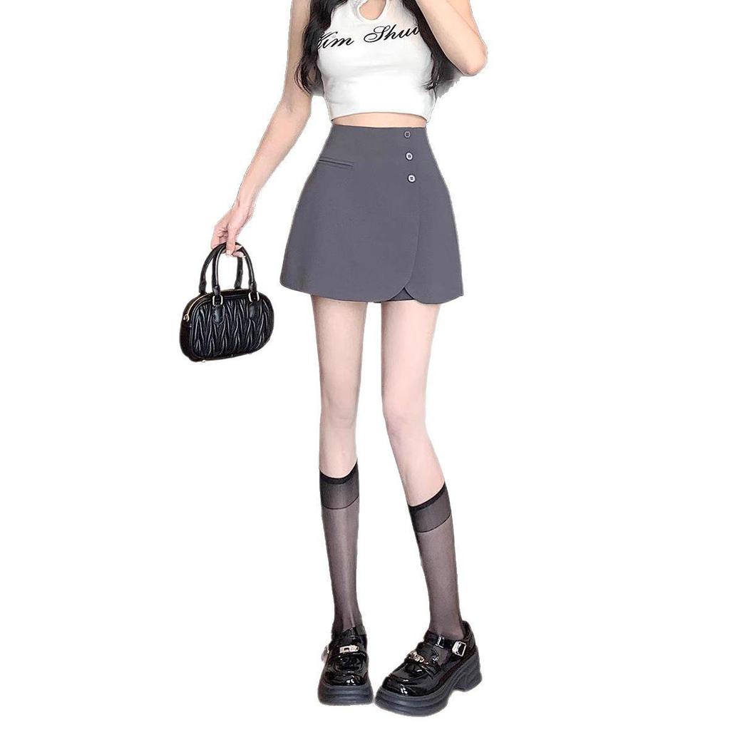 2025 Весна Женская Юбка-шорты А-силуэта с высокой талией - Модная, Стройнящая, Повседневная посадка