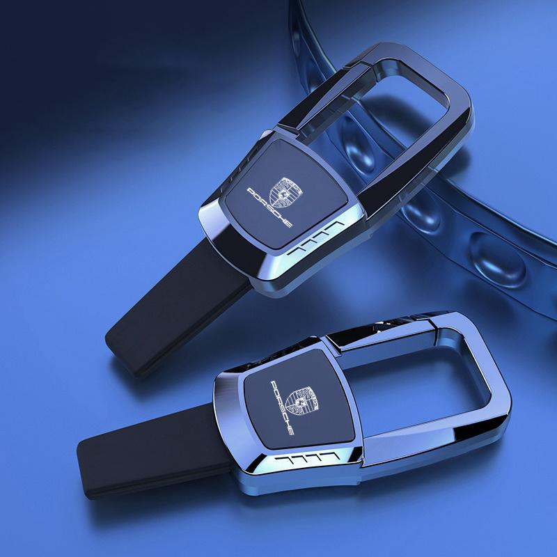Car Badge Keychain Zinc Alloy Keyring Chain Pendant For Porsche 911 718 Taycan Panamera Cayenne Macan Boxster Cayman Pajun 918 RT9