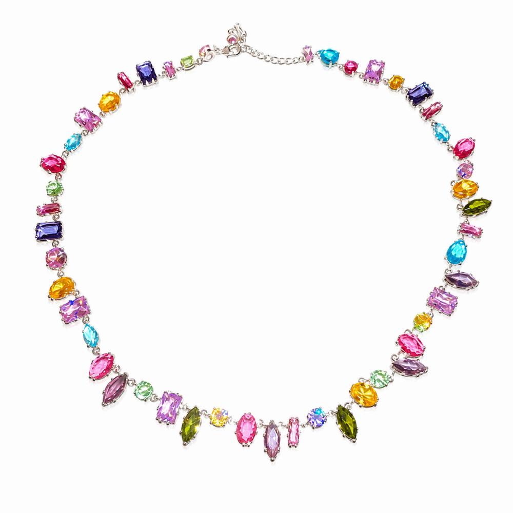 Adjustable Crystal Candy Necklace Irregular Zircon Bracelet Earrings Jewelry Women
