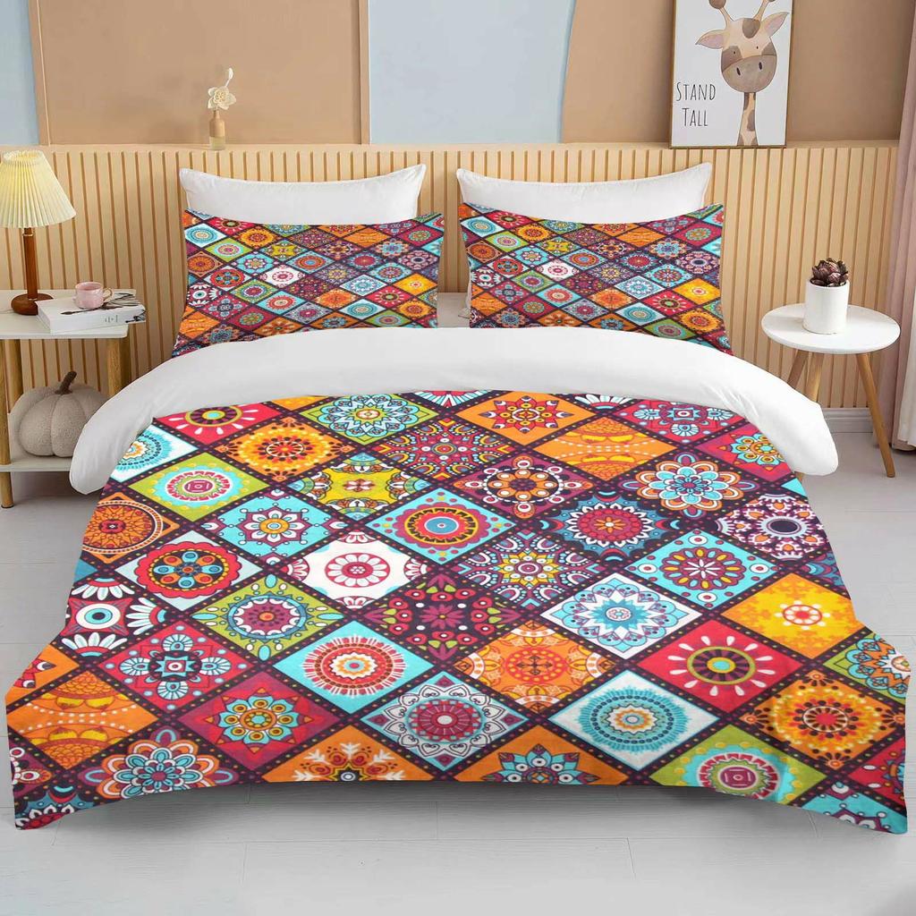 10 Размеров Комплект Постельного Белья с Принтом Мандалы Мультяшный Аниме Пододеяльник Покрывало для Одеяла Мальчики Девочки Дети Взрослые Полуторный Кинг Подарки