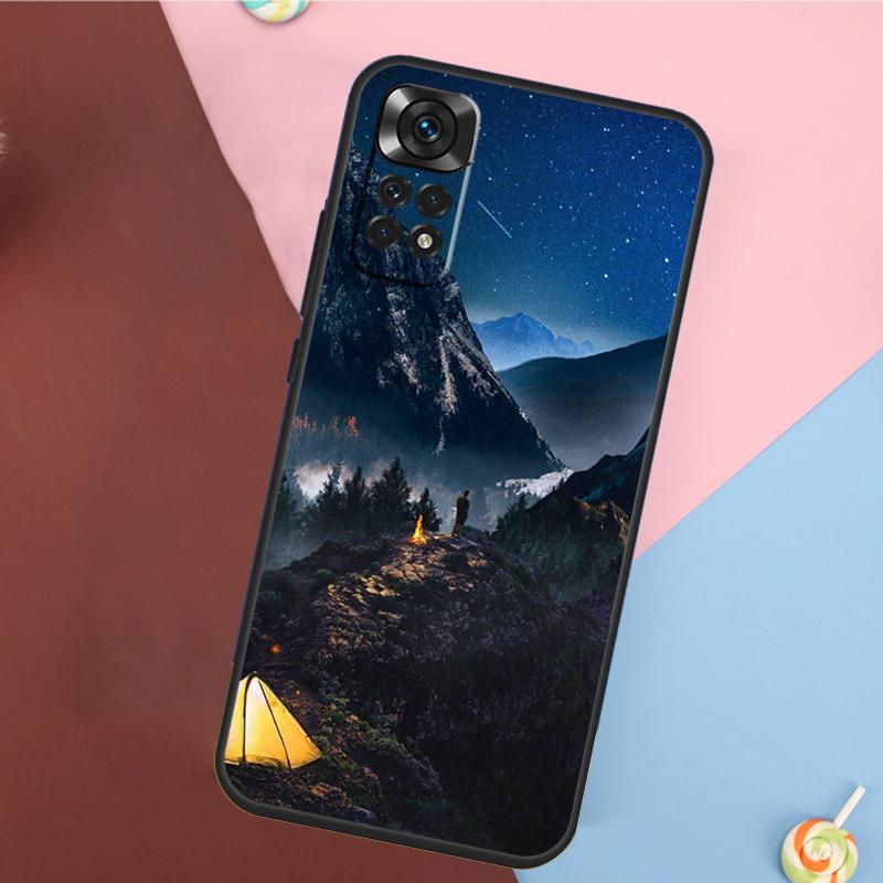 Чехол для Xiaomi Redmi Note 13 14 Pro 12 11 9 10 9S 10S 11S 12S Redmi 14C 10C 12C 13C с рисунком 'Кемпинг Природа Горы'