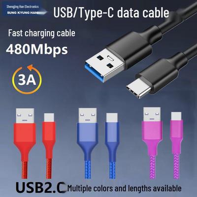 Кабель для быстрой зарядки USB Type-C на USB, 3A высокий ток, алюминиевый сплав