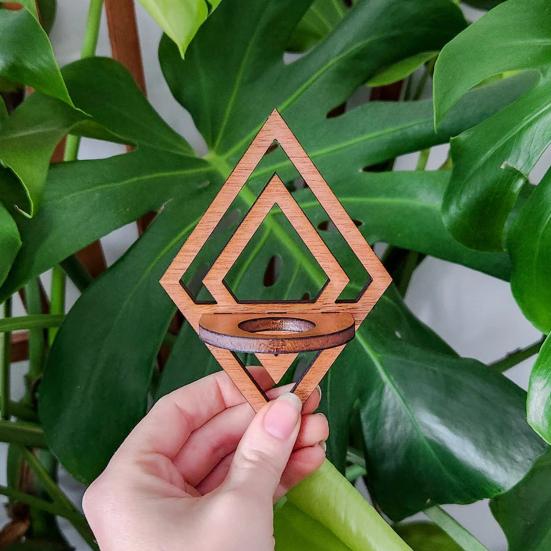 Настенный держатель для тилландсии, деревянная геометрическая подставка для тилландсии, деревенский настенный плантатор для декора дома, гостиной, спальни