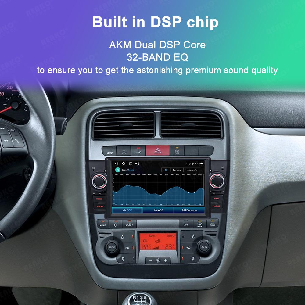 7-дюймовый автомобильный радиоприемник, мультимедийный видеоплеер, навигация, Android 14, для Fiat Grande Punto Linea 2007-2012, экран Autoradio 4G Carplay