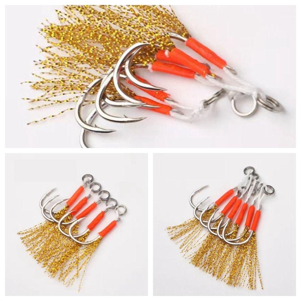 Sharp Metal Jig Double Hooks Gill Fish Swift Solid Ring Jigging Fishhook   Freshwater Lure
