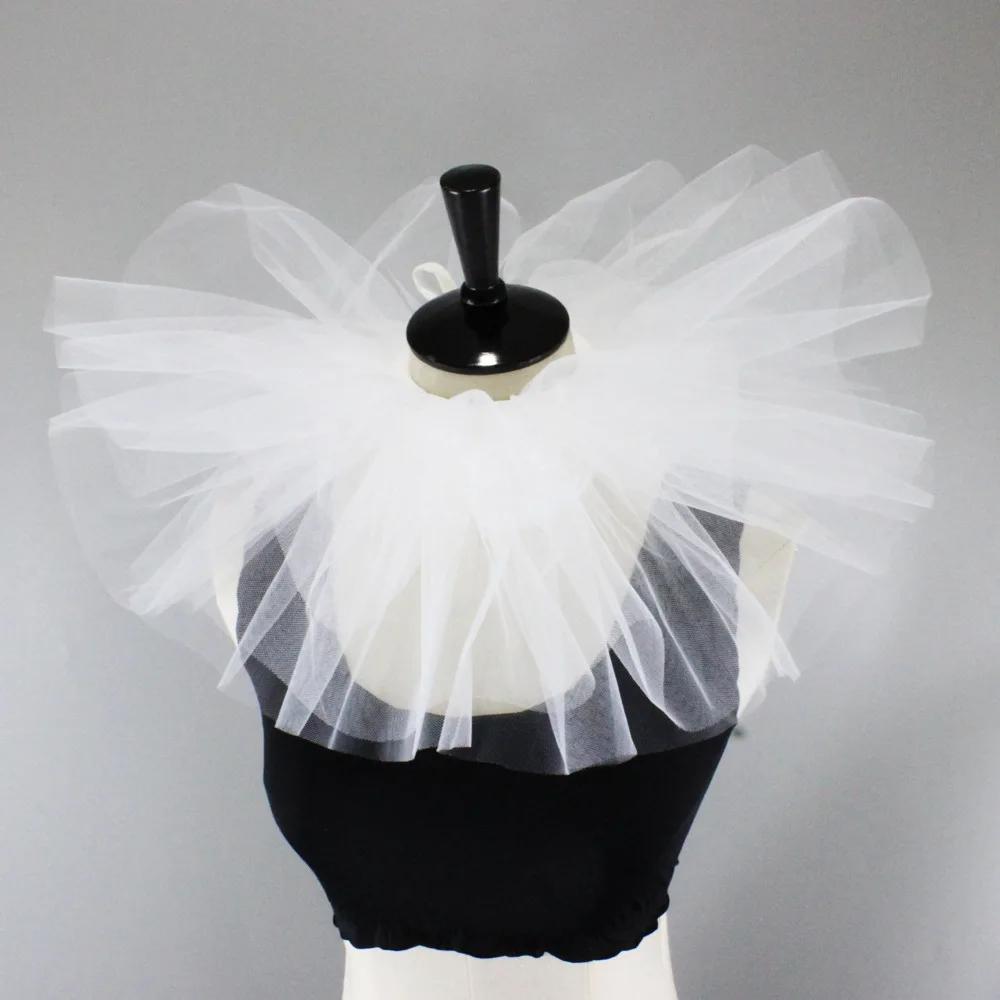 Идеальное сочетание Хэллоуин Сетчатый Стенд Поддельные Воротники Женские Плиссированные Оборки Ложные Воротники Рубашка Платье Свадебная Вечеринка Шарф-Воротник Шарф на Шею