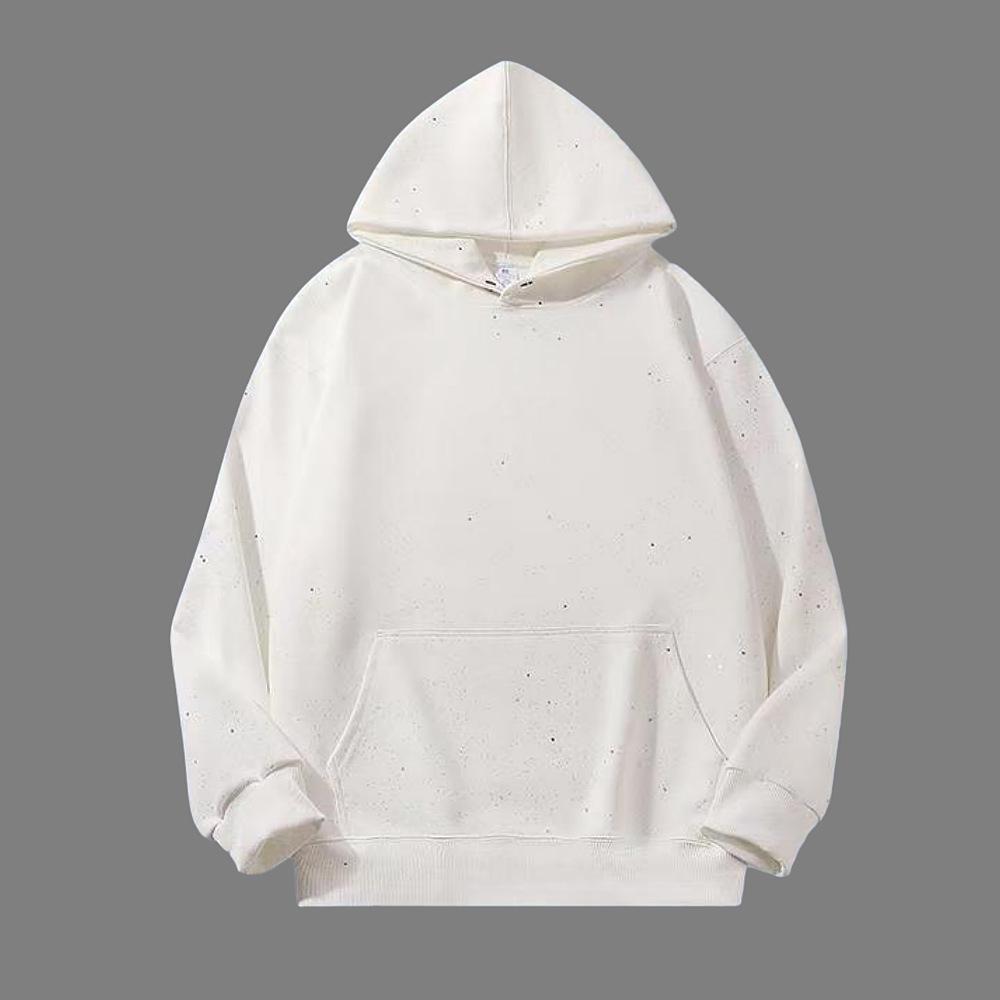 Heavyweight 320g Star Sequin Hoodie - Unisex, High-End, Rebellious, Round Neck for Autumn/Winter