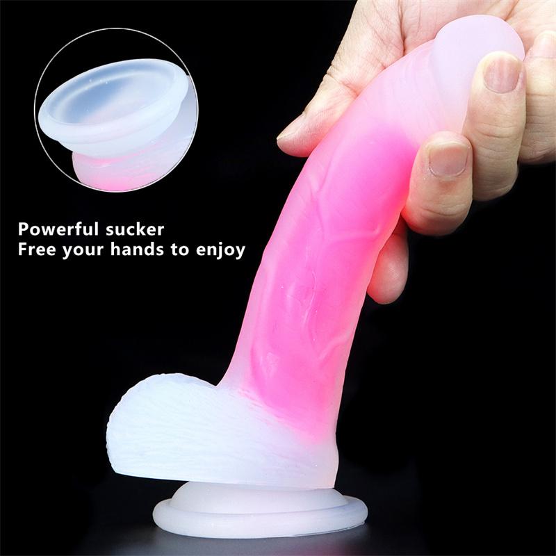 Женский дилдо силиконовый продукт имитация для взрослых маленький прозрачный светящийся мягкий секс-игрушка