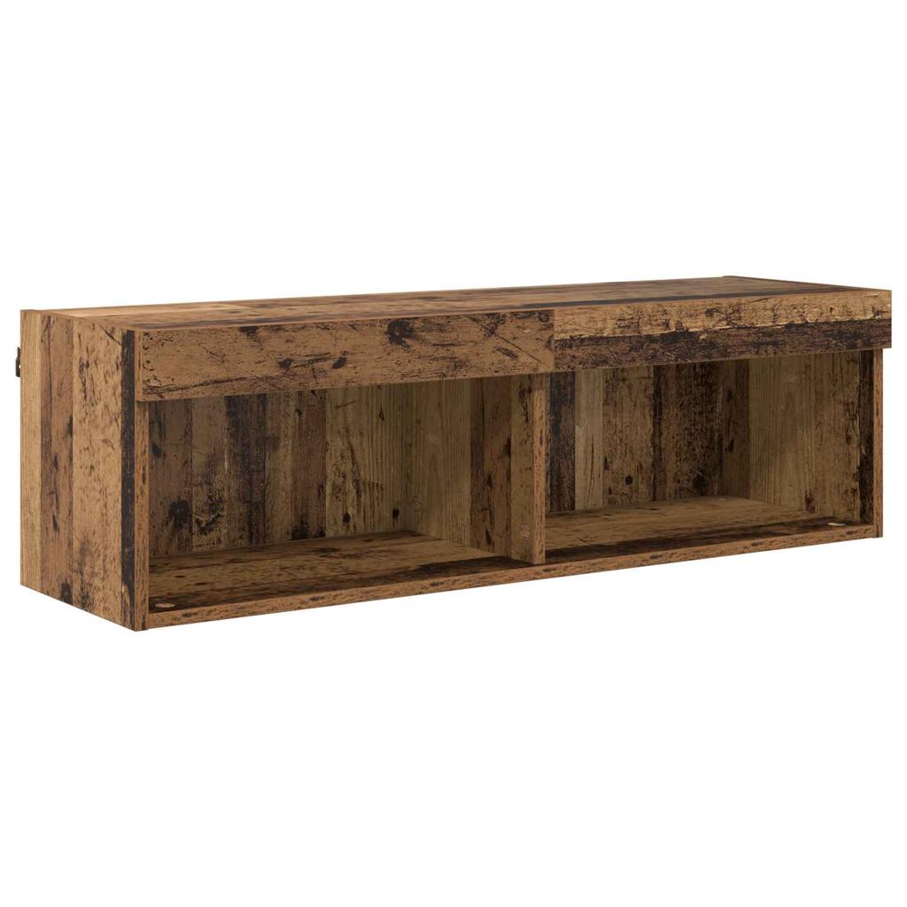 TV Wall Units with LED Lighting 6 pcs Reclaimed Wood Effect Particleboard