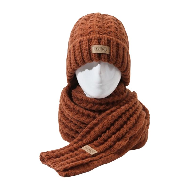 2 шт./компл. унисекс, утепленные зимние теплые шапки, шапка и шарф, шерстяные вязаные шапки, берет, вязаный крючком чепчик для женщин и мужчин