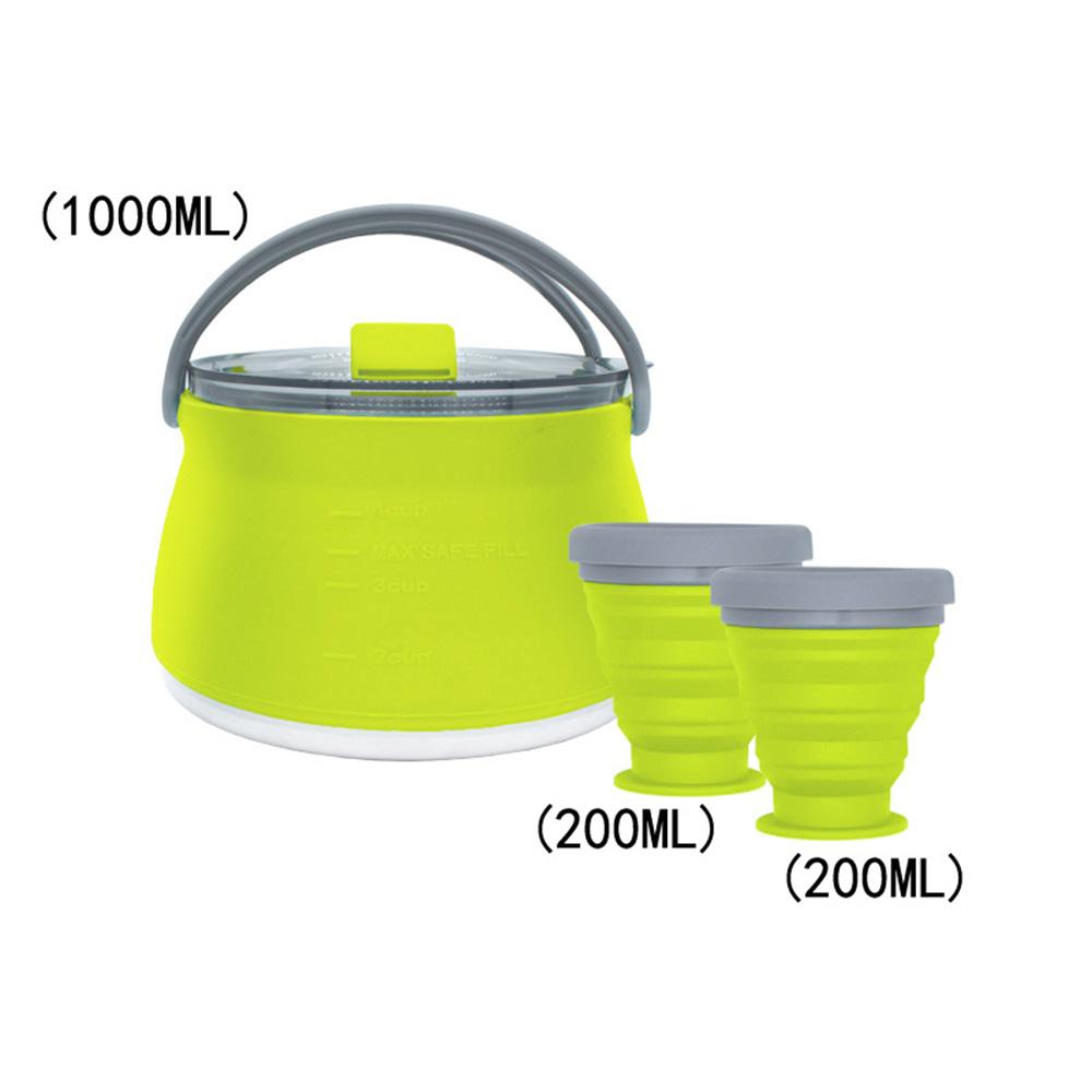 3/4/5 шт. Силиконовый складной чайник для кемпинга, кипящая вода, герметичная чашка для чая, кофе, кружка, посуда для отдыха на открытом воздухе, термостойкая.