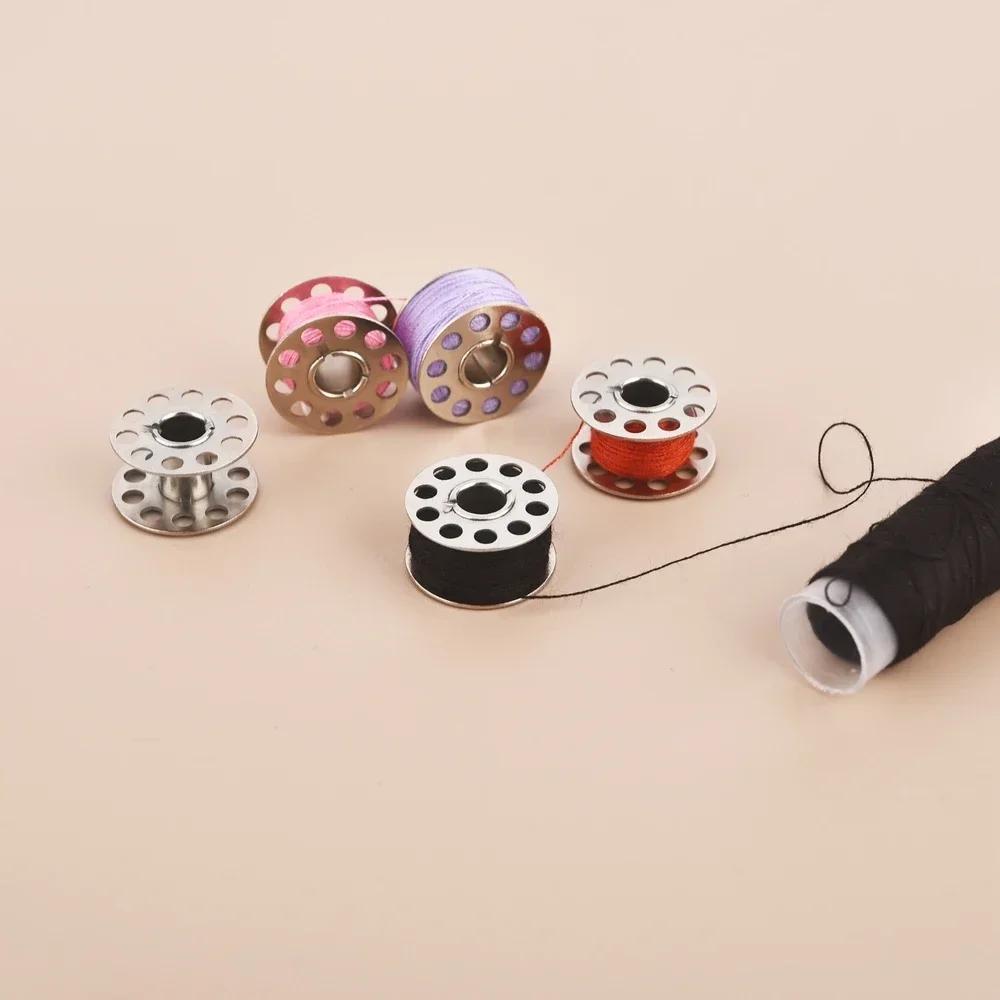 10-100pcs Household Sewing Machine Coil Roller Metal Bobbins Empty Spool Stainless Steel For Silk Thread Winding Tailoring Parts