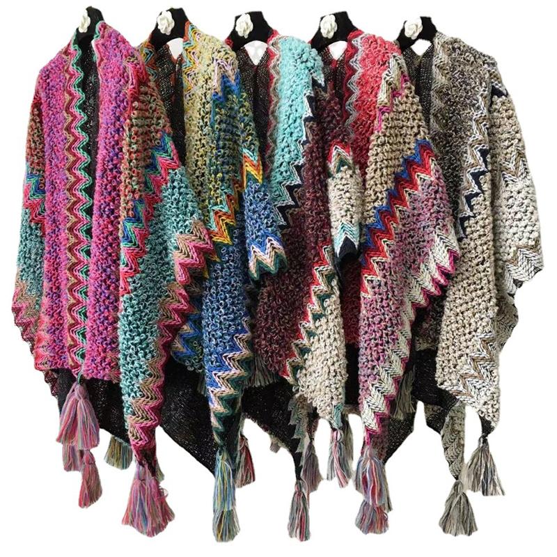 Women Shawl Wraps MODERN NEW SAGA Spring Wool Scarf Knitted Cardigan Wool Stoles Autumn Winter Female Shawls Knit Tippet