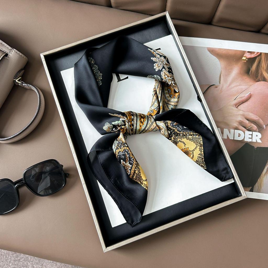 Шелковый шарф премиум-класса с принтом в корейском стиле - Универсальный модный аксессуар