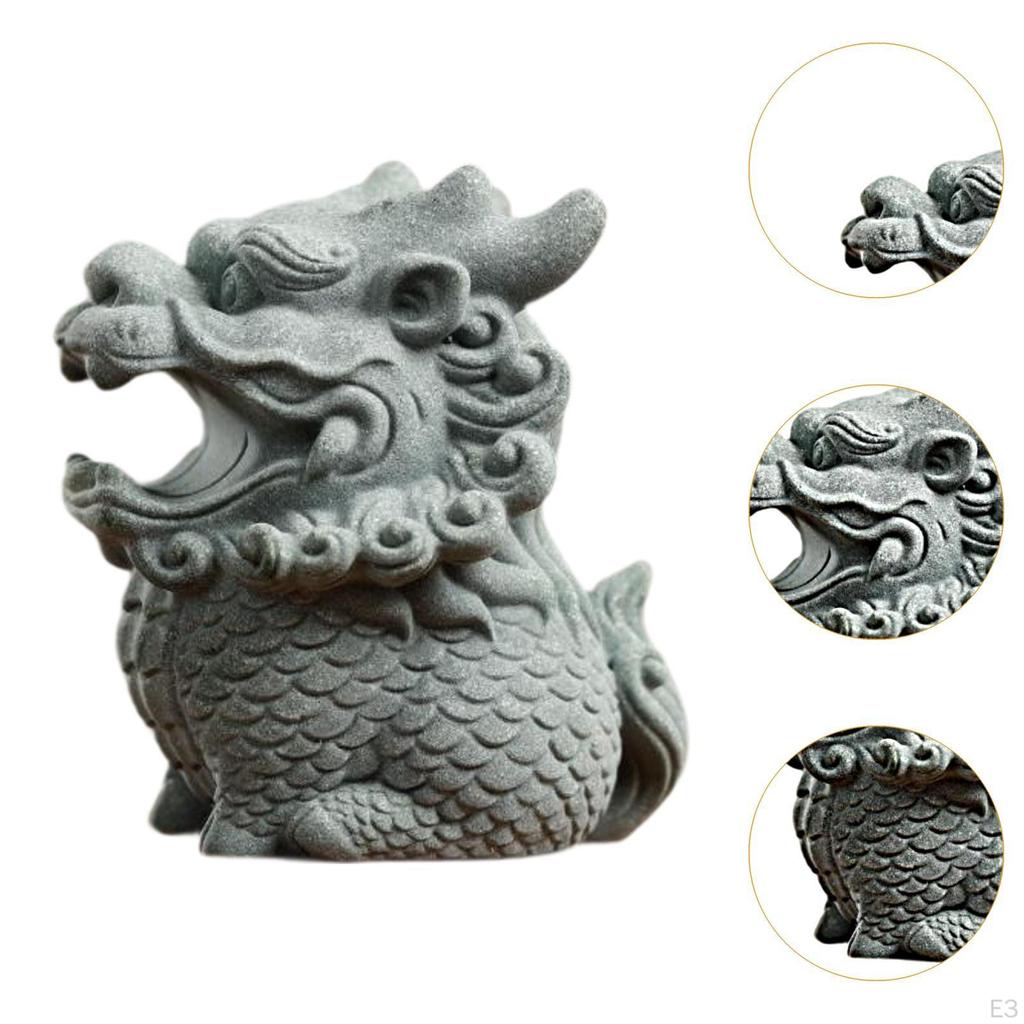 Статуя Kylin Tea Pet Скульптура Подарок на день рождения Коллекционное украшение для комнаты Сувениры Настольный ретро