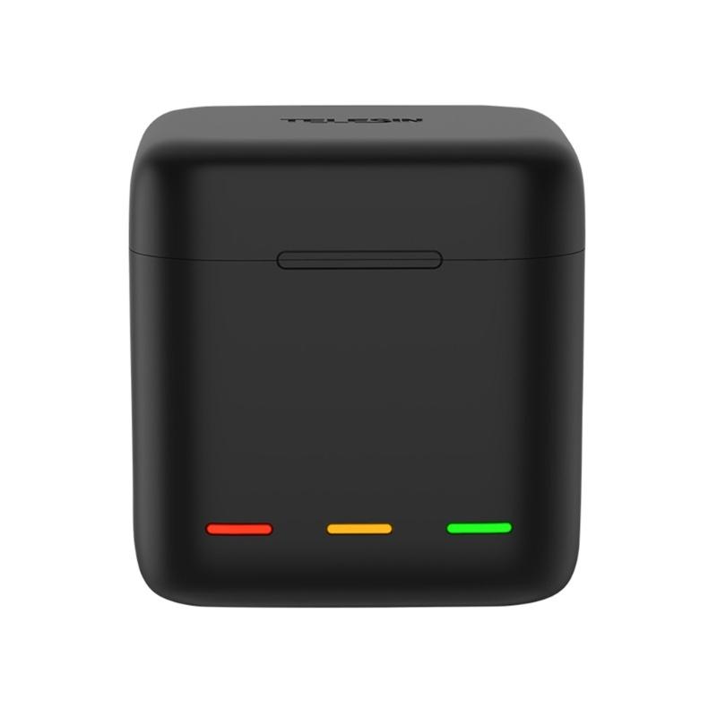 3-слотовый USB-кейс для зарядки аккумуляторов камеры 13, Черный, Зарядный бокс, Дорожный чехол с кабелем, Кейс для аккумуляторов