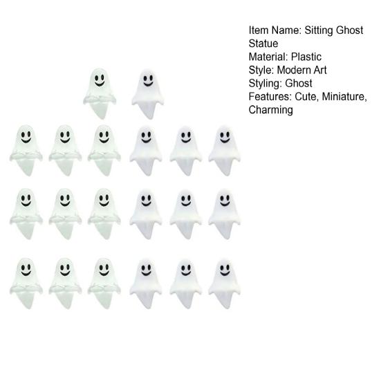 20 шт. Хэллоуин Сидячие Фигурки Призраков Миниатюрные Статуэтки Призраков Милые Жуткие Счастливые Украшения Призраков