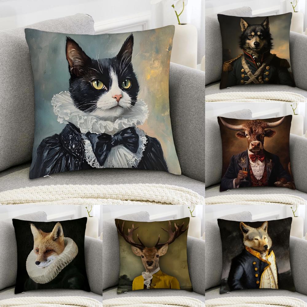 Nordic Fashion Animal Pillow Case Sofa Decorative Home Double-sided Print Plush Square Throw Pillow Covers Cushion Decor Cover