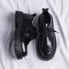 Fashion Thick Sole Business Formal Men's Leather Brogue Shoes Platform Dress On Sale Low Price Fashion 2024 Male Casual Shoe Trend Pu