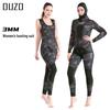 3mm Women's Hooded Spearfishing and Diving Suit - Two-Piece for Warm Winter Swimming, Surfing, and Fishing.