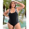 CHARMLEAKS Plus Size Womens Swimsuit One Piece Athletic Racerback Bathing Suits