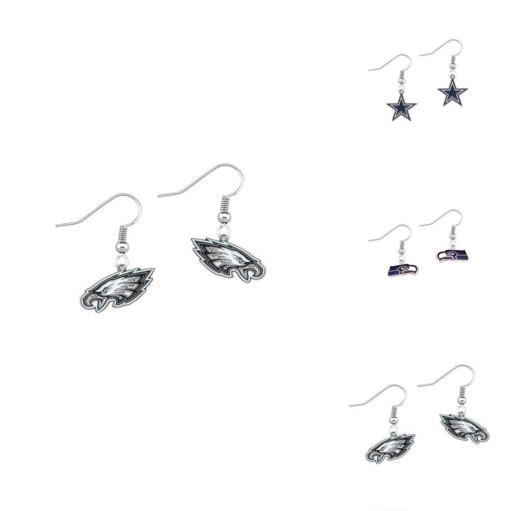 Steelers Heart Pendant Earrings With Crystals For Football Fans Women Jewelry