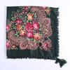90*90 см Женский шарф Russian Style с принтом пионов и цветов, с длинной бахромой, большой квадратный, теплый, традиционный этнический мексиканский шаль