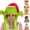 A Cute Christmas Plush Hat With Ears That Move When Squeezed