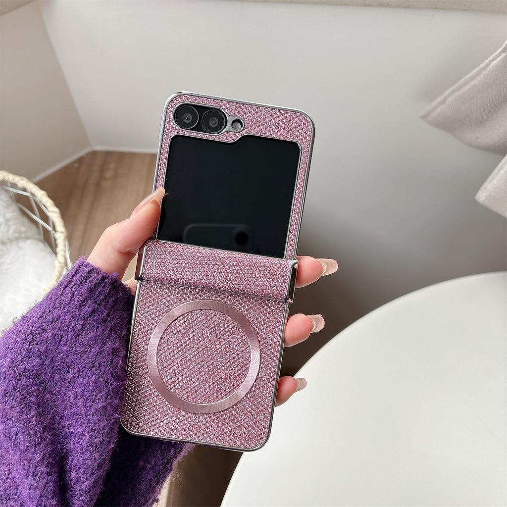 Роскошный Магнитный Чехол с Блестками для Складных Телефонов Samsung Z-Flip6/7