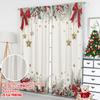 2D flat printing 2pcs Curtains Christmas Garland Stars Ribbon Holly Digital Printed Polyester Drapes Party Decorations for New