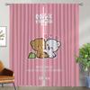 Kawaii Bear Curtains for Living Room Curtain for Room 2 Panel Halloween Decoration Shades Partition Home Interior Curtains Child
