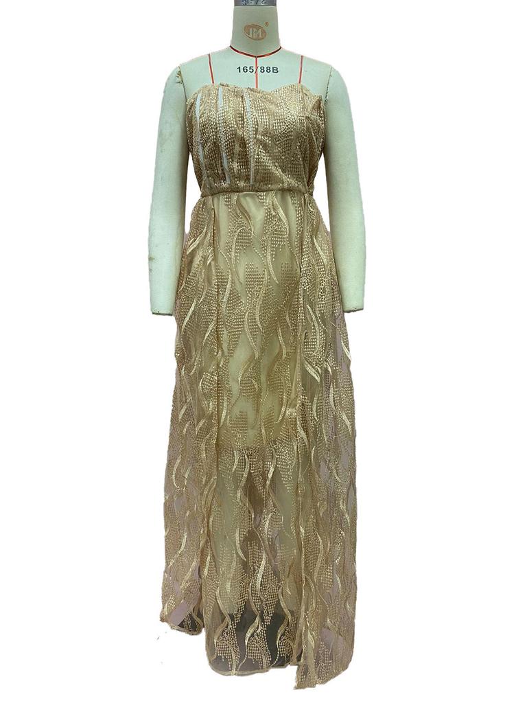 2025 European & American Women's Tube Top Evening Dress - Sexy, Elegant, Long Skirt.