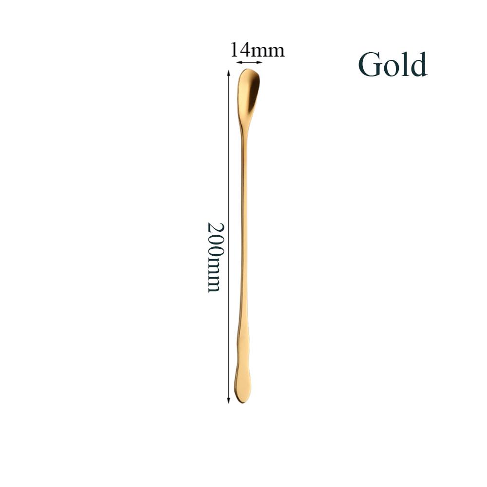 Ice Cream Long Handle Rainbow Stir Spoon Dessert Scoop Stainless Steel Tableware Dinnerware