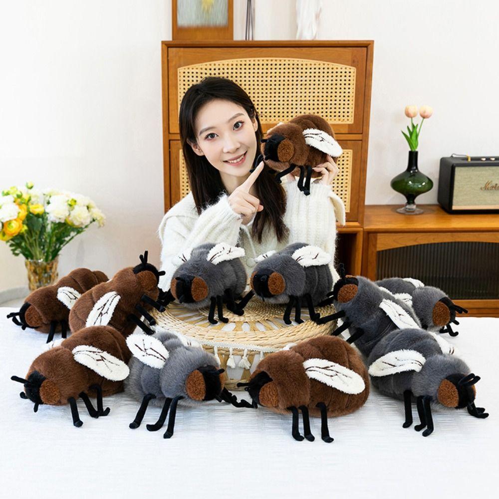Collection Simulation Fly Plush Toy Fluffy Stuffed Animals Doll Novelty Fly Plush Doll Boys Girls