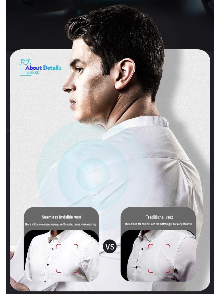 Мужская бесшовная майка-борцовка из ледяного шелка