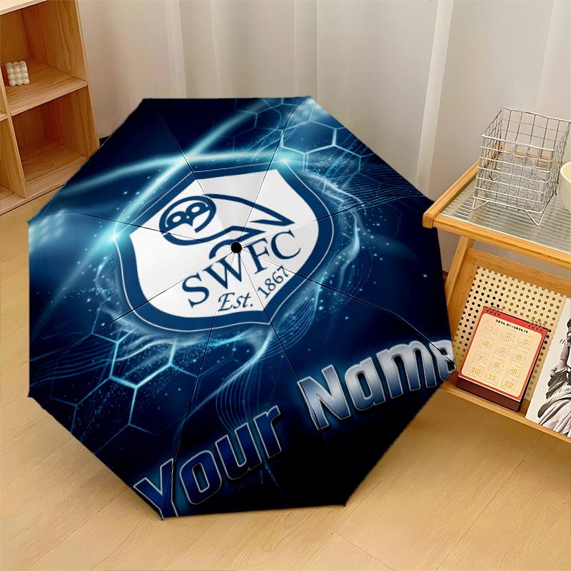 Автоматический 3-складной зонт Sheffield Wednesday FC, 8 ребер, ветрозащитный, складной, защита от солнца и дождя, для путешествий на открытом воздухе, для ежедневного использования