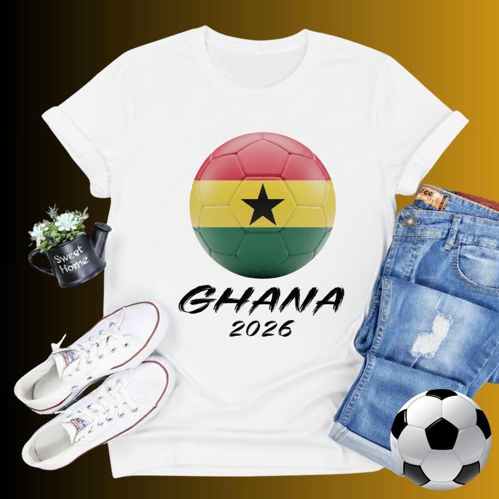 Патриотическая Гана 2026 Графическая Футболка Футболка для Ghanaian Sports Fan Футбольные Принадлежности Одежда Мужчины Женщины Летние Повседневные Хлопковые Топы