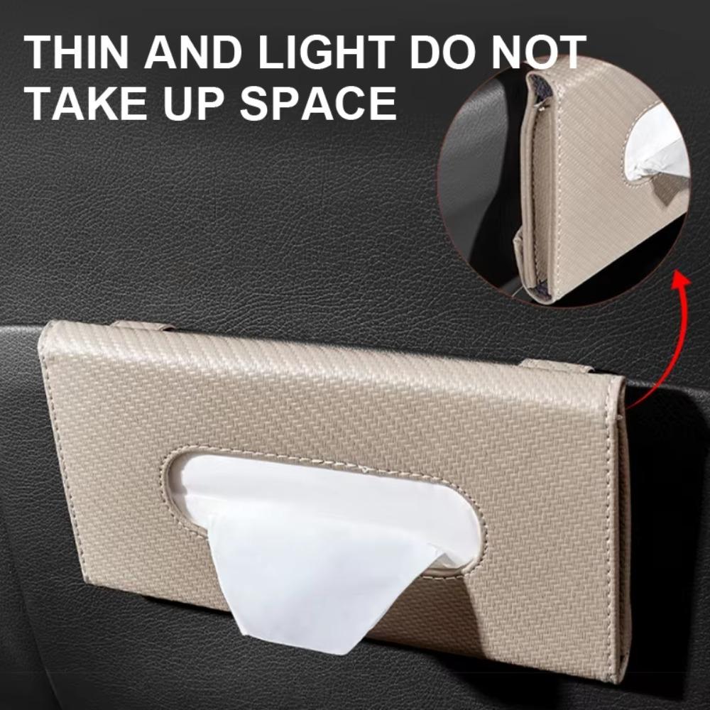 Universal Car Sun Visor Plate Tissue Box Carbon Fiber Tissue Holder New Napkin Holder Seat Back