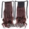 Colorful Ombre 2 Tone Cosplay Ponytail Hair Extension Body Wavy Fake One Piece Clip In Tie Up Pony Tail Dark Green/Green