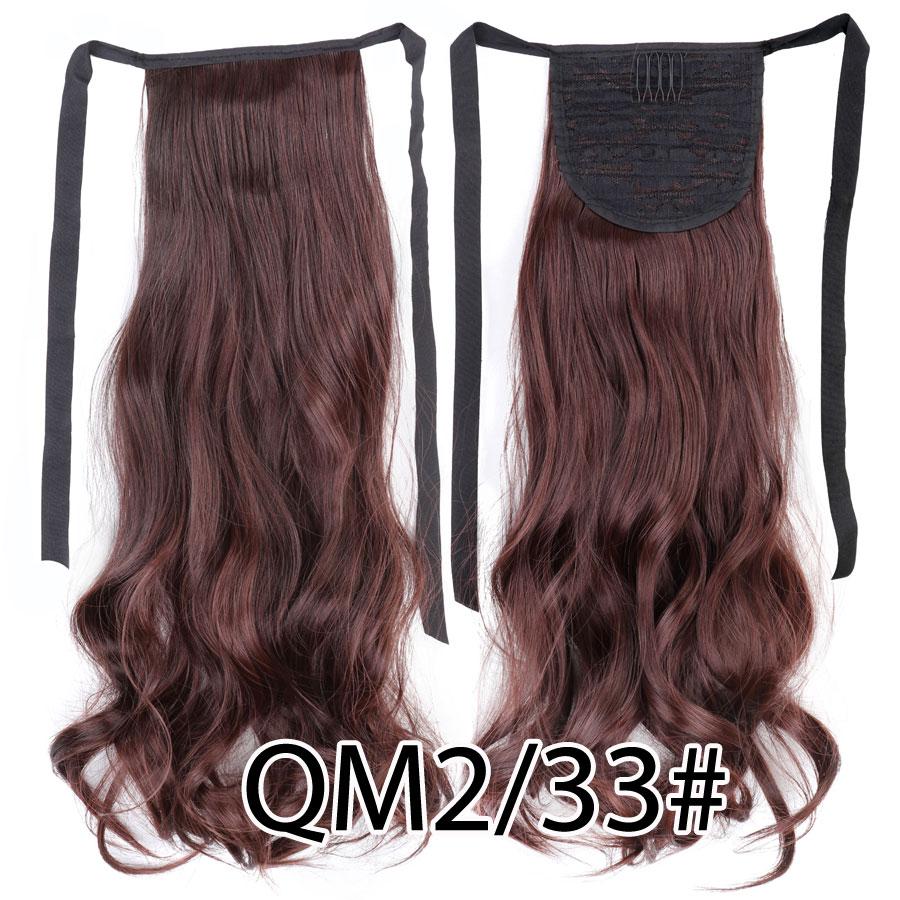 Colorful Ombre 2 Tone Cosplay Ponytail Hair Extension Body Wavy Fake One Piece Clip In Tie Up Pony Tail Dark Green/Green