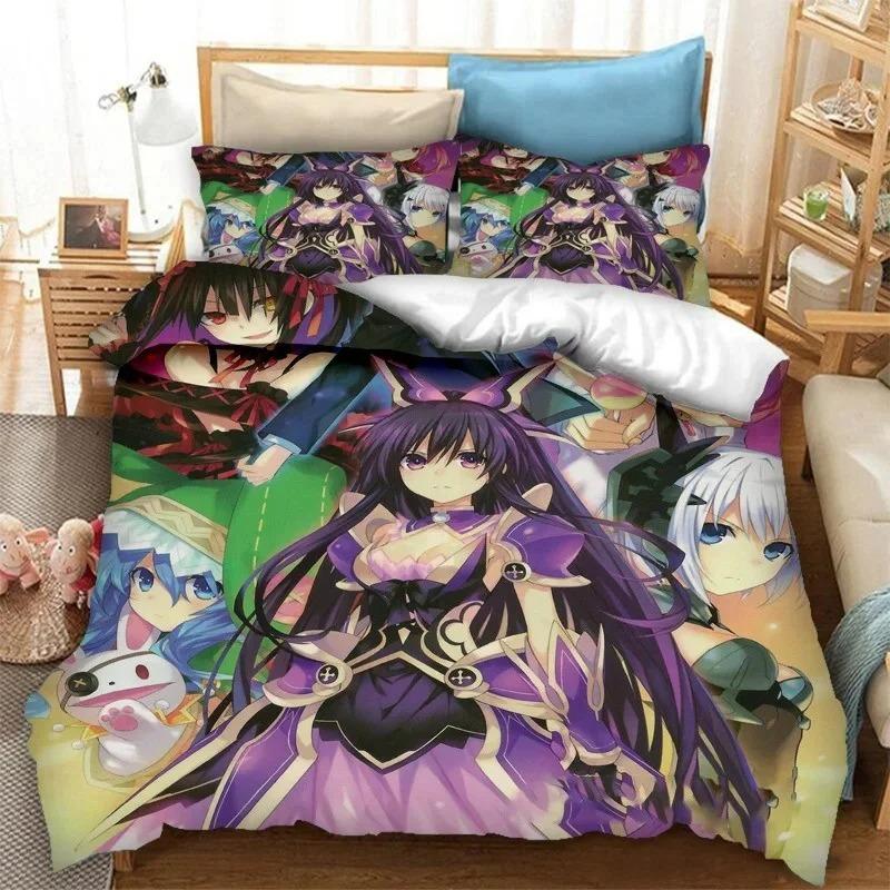 3D Print Anime Date A Live Bedding Collection Boys Girls Twin Queen King Size Duvet Cover Pillowcase Bed Boys Teen Adults
