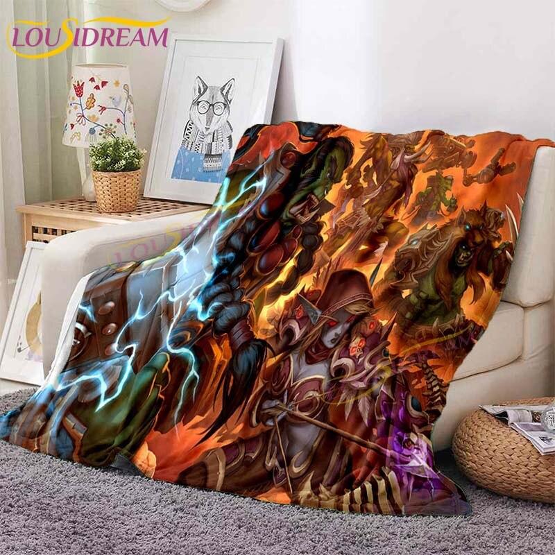 Одеяла World of Warcraft, классические игровые одеяла, одеяла с художественным принтом, фланелевые одеяла для кровати, дивана, вечеринки, детский подарок для взрослых