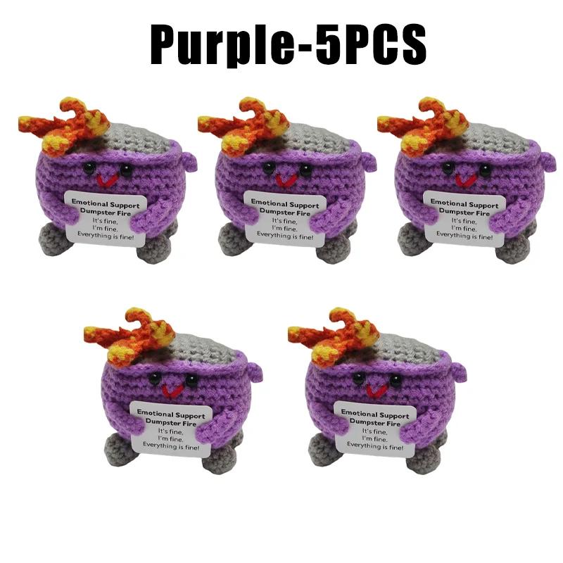 Вязание крючком мусорного контейнера Пожарная эмоциональная поддержка мусорного контейнера Пожарная поддержка коллега Позитивный Вязание крючком мусорного контейнера Пожарная кукла Игрушка Подарки